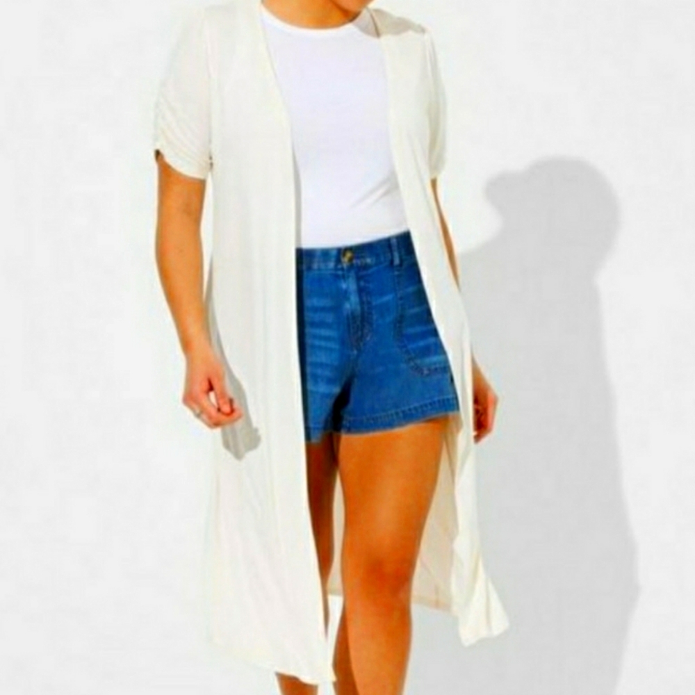 Ivory Torrid Duster Open Front Cardigan 2x Boho 18 20 Glam